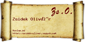 Zsidek Olivér névjegykártya
